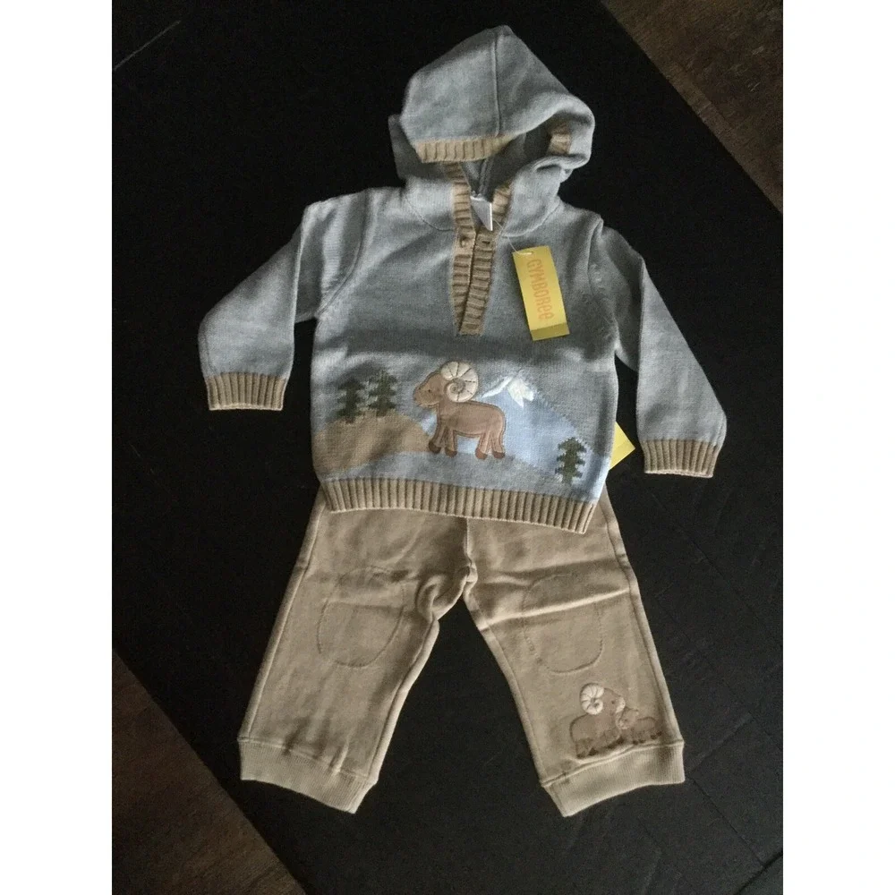NWT‎ Gymboree Big Horn Sheep Boys Sweater and Pants. 18-24m New VHTF (T39) 0120